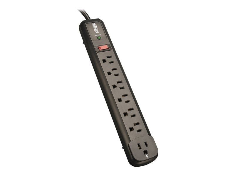Protect It! Surge Protector, 7 AC Outlets, 4 ft Cord, 1,080 J, Black